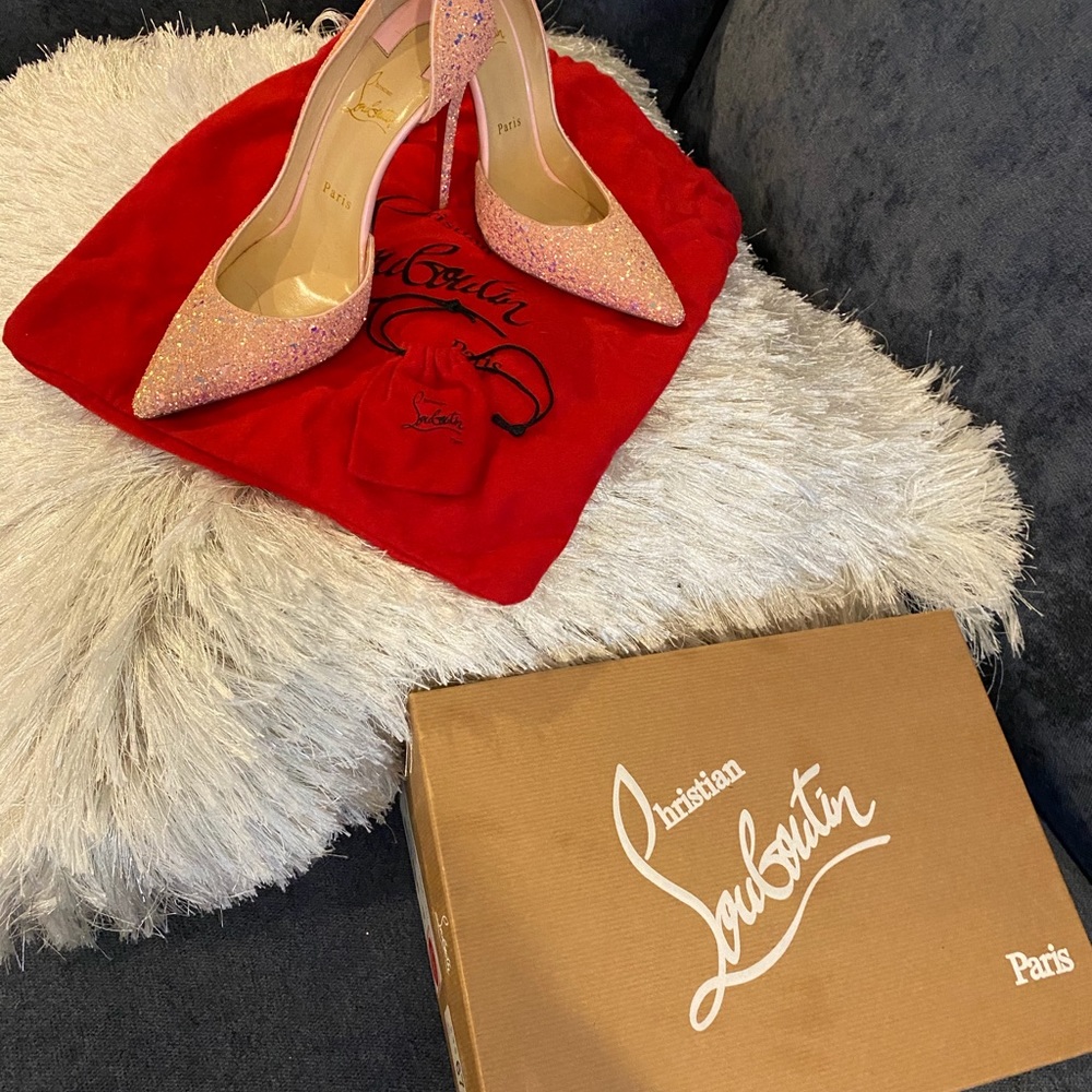 Christian Louboutin Glitter Pink Stiletto SZ 8/39